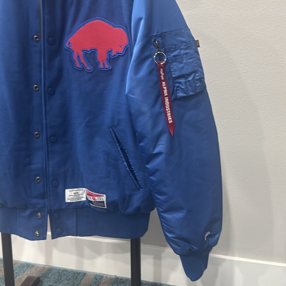 Alpha Industries Historic MA-1 Buffalo Bills Wool Varsity Bomber Jacket.  NWT - Picture 5 of 16